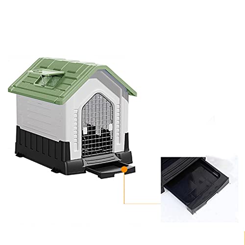 Garden Large Pet Dog House mit Pinkelschale, Outdoor-Zwinger mit Oberlicht, wetterfestes Starkes Kunststoff-Schutzhaus,Grün (Grün) von JYCCH