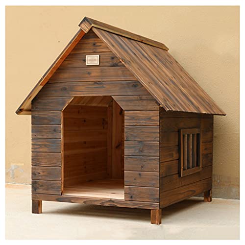 Garten-Hundehütte aus Holz für den Außenbereich, leicht zu reinigende Hundehütte aus Holz mit abnehmbarem Boden, karbonisierte Hundehütte, Hundehütte, Haustierhütte, Villa,B,22.04× von JYCCH