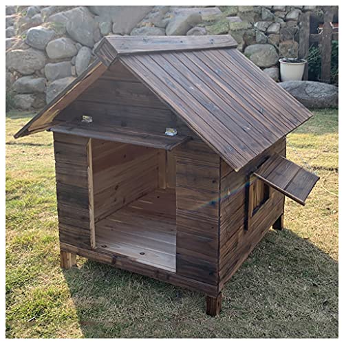 Hölzerne Hundehütte Regenfest, Universelle wasserdichte Hundehütte aus Holz im Freien, große Zwinger Hundehütte Haustierhütte im Freien Massivholz Einfache Reinigung, 27,16 × 25,98 von JYCCH