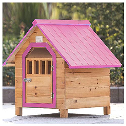 Hundehütte Holz Wetterfest, Hundehütten Für Draußen Große Hundehütte Outdoor Hundehütten Mit Tür, Welpen Katze Haustier Blockhaus Wasserdicht,45×56×48cm (45×56×48cm) von JYCCH