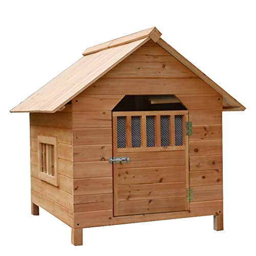 Hundehütte aus Holz für den Außenbereich mit Türen, isolierte Hundehütte für den Innen- und Außenbereich mit Fenstern, geeignet für Unterstände für Katzen und Hunde, 34,6 x 30,3 x von JYCCH