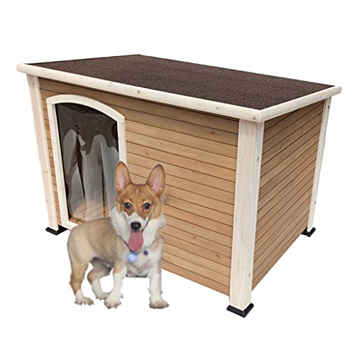 Hundehütten Für Draußen Massivholz, Hundehütte Outdoor Hundehütten Holz Hundehütte Hundekiste, Für Golden Retriever Teddy Cat Wasserdicht, 33,46 × 25,59 × 26,37 Zoll (33,46 × 25,59 von JYCCH