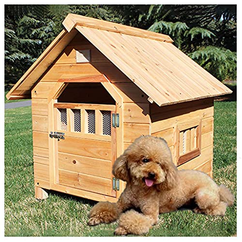 Hundehütten für Draußen Wetterfest 66×69×68cm, Hundehütte Holzhütte Outdoor Hundehütten, Für Teddy Pommersche Bichon Schnauzer Katze Haustiere,66×69×68cm (66×69×68cm) von JYCCH