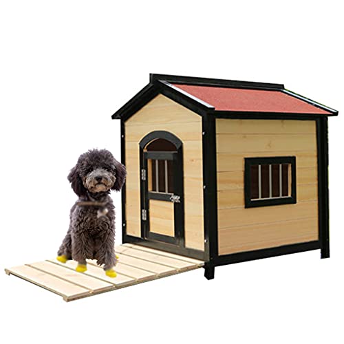 Hundehütten für draußen 55×65×65 cm, wasserdichte Hundehütte aus massivem Holz für den Außenbereich, wetterfest, für kleine Haustiere von Hunden und Katzen,55×65×65cm (55×65×65cm) von JYCCH