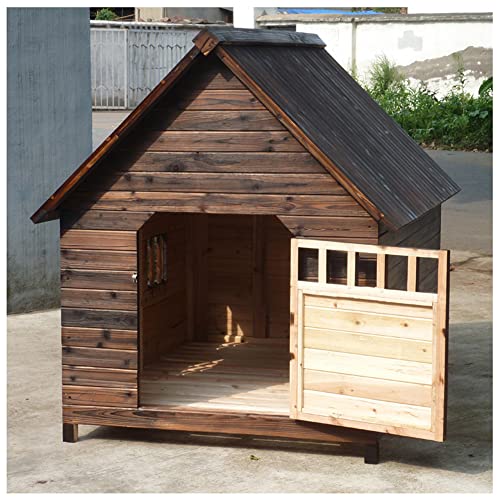 Kleine Hundehütte mit Tür, wasserdichte Hundehütte aus Holz für den Innen- und Außenbereich, einfach zu montieren, Unterschlupf für kleine und mittlere Haustiere, Hunde und Katzen, von JYCCH