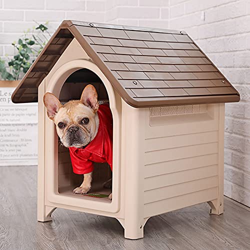 Kunststoff-Hundehütte, Wasserabweisende Hundehütte für kleine bis mittelgroße Hunde, Allwetter-Hundehütte für drinnen und draußen, 545 mm (660 mm) von JYCCH