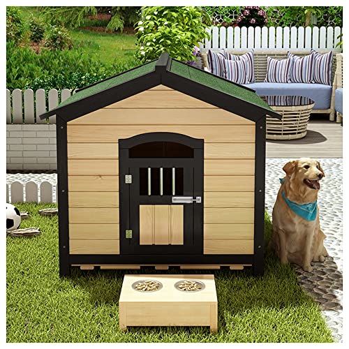 Outdoor-Hundehütte aus Holz, Outdoor-Hundehütte, Hundehütte, Hundehütte, einfach zu montieren, geeignet für kleine und mittelgroße Hunderassen,Rot,33.4x30.7x34.6 (Blau 25.6x21.6x25 von JYCCH