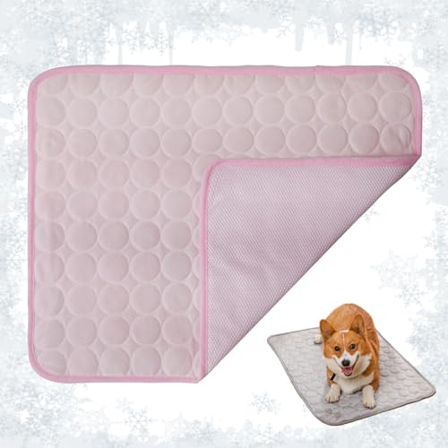 JYEVERC Pet Cool Mat, Coole Matte, Kühl Hundedecke, Waschbare Eismatte für Katzen, Haustier Selbstkühlendes Matte Bettmatten Komfort für Katzen und Hunde, für Unterwegs von JYEVERC