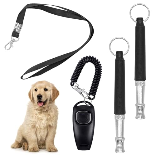 JYTDBCS Hundetrainingsset Perfekte Kombination, Professionelle Hundetrainingspfeife & Hundetraining Clicker mit Lanyard für Hundetraining, Welpentraining von JYTDBCS