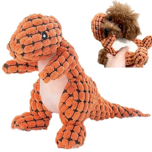 JYTDBCS Kauen, Stressabbau, Bewegungsmangel, Hund, Spielzeug, Stofftier, Schuhe, Geräusche, Geschenk, kleiner Hund (Tyrannosaurus, Orange) von JYTDBCS