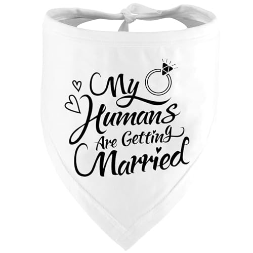 JYTDBCS Verlobungsgeschenk, Hundehalstuch, Aufschrift "My Humans are Getting Married", Hochzeitsfoto-Requisite, Haustier-Schal, Hunde-Verlobungsankündigung, Haustierzubehör von JYTDBCS