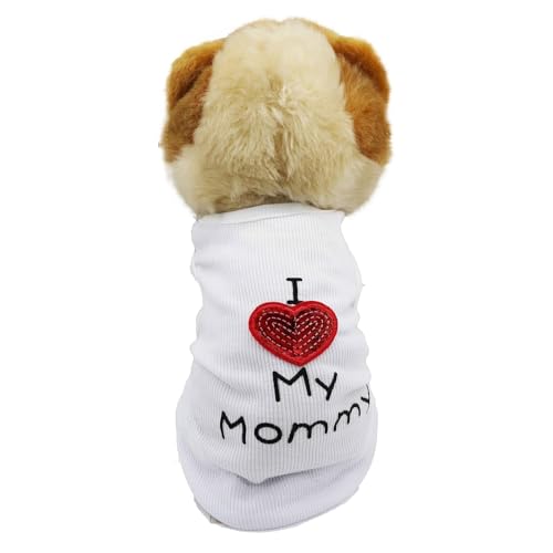 JYTDBCS Welpenkleidung Welpen-Shirt "I love my mom" Welpen-T-Shirt von JYTDBCS