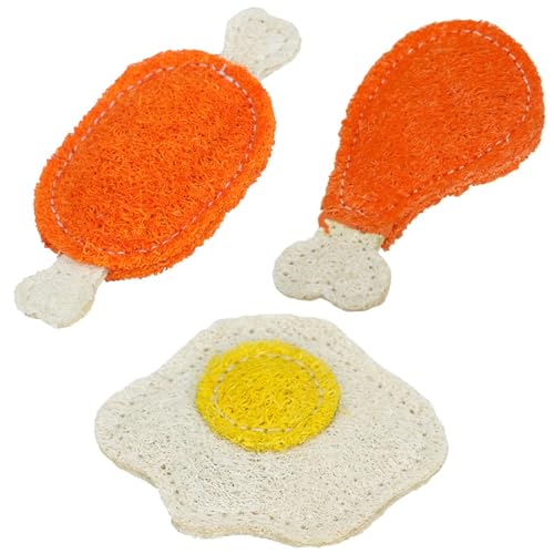 Cat Chew Toy, 3 Styles Katzenminze Spielzeug für Katzen, natürliche Loofah -Katze -Kauspielzeug, Kätzchen -Zahnenspielzeug für Haustiere, mit denen sie mit Katzentartar spielen und entfernen können von JZLEJC