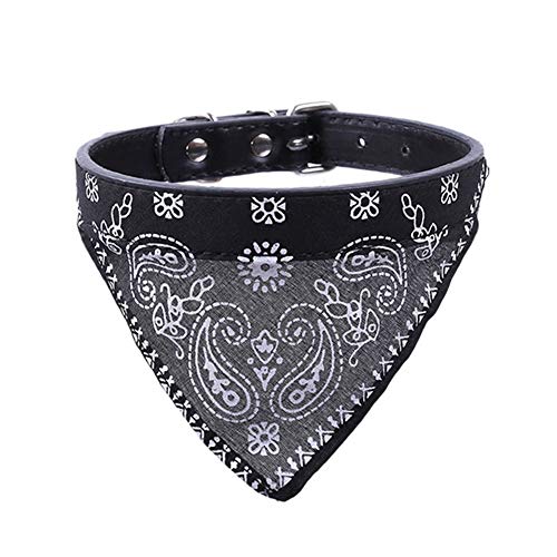 JZTRADE Halstuch Hund katzenhalstuch Hundezubehör für kleine Hunde Hund Mohn Bandana Dreieck Hund Bandana Haustier Schal Black,m von JZTRADE