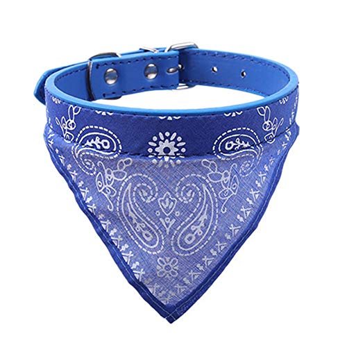 JZTRADE Halstuch Hund katzenhalstuch Hundezubehör für kleine Hunde Hund Mohn Bandana Dreieck Hund Bandana Haustier Schal Blue,l von JZTRADE