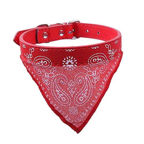 JZTRADE Halstuch Hund katzenhalstuch Hundezubehör für kleine Hunde Hund Mohn Bandana Dreieck Hund Bandana Haustier Schal red,XL von JZTRADE