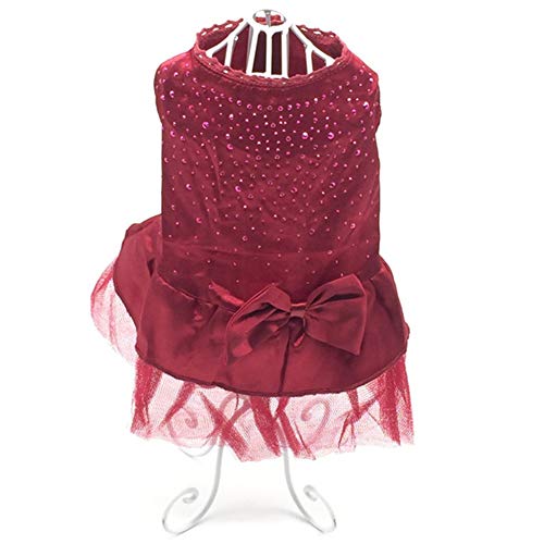 JZTRADE Haustierkleid Katzenkleid Sommerhundekleidung Hundekleidung für kleine Hunde Bling Hundekleid Hundekleid für den Sommer Nette Hundekleider red,XL von JZTRADE