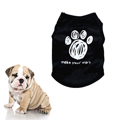 JZTRADE Hunde Mantel Sommer Sommer Hunde Klamotten Hundekleidung für den Sommer Niedliche Kleidung Französische Bulldogge Kleidung Footprint,s von JZTRADE