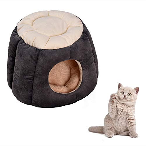 JZTRADE Hundebett Hundehöhle Kleine Hunde Flauschiges Katzenbett Günstige Hundebetten Faltbares Katzenbett Hund Schlafsofa Hundekomfortbett Kätzchenbett Gray von JZTRADE