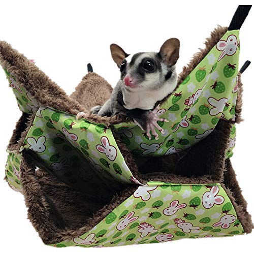 JZTRADE Meerschweinchen Zubehoer Hängematte Katze Rattenkäfig Zubehör Kätzchenbett Rattenhängematten Für Käfig Meerschweinchen-Hängematte Haustier-Hängematte Green von JZTRADE