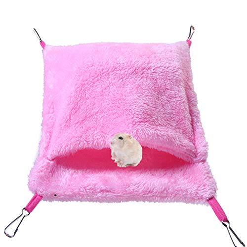 JZTRADE Ratten Zubehör Hängematte Katze Vogelhütte Rattenkäfig Zubehör Frettchen-Hängematten Rattenbett pink,l von JZTRADE