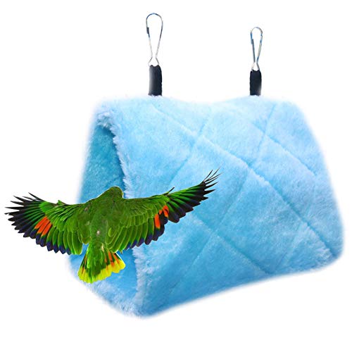 JZTRADE Ratten Zubehör Papageienspielzeug Vogel-Hängematte Vögel Plüsch Hängematte Winter-Vogelbeet Wellensittichspielzeug Haustierkäfig-Hängematte Blue,l von JZTRADE