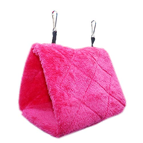 JZTRADE Ratten Zubehör Papageienspielzeug Vogel-Hängematte Vögel Plüsch Hängematte Winter-Vogelbeet Wellensittichspielzeug Haustierkäfig-Hängematte Rose red,l von JZTRADE