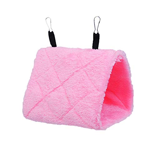 JZTRADE Ratten Zubehör Papageienspielzeug Vogel-Hängematte Vögel Plüsch Hängematte Winter-Vogelbeet Wellensittichspielzeug Haustierkäfig-Hängematte pink,l von JZTRADE