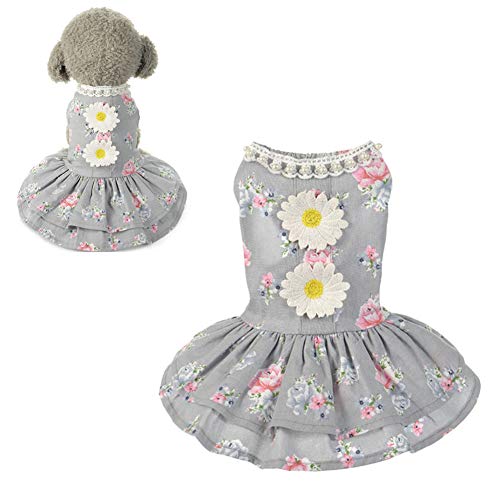 JZTRADE hundekleid Haustierkleid Hundekleidung für kleine Hunde Sommerhundekleidung Nette Hundekleider Welpenkleidung Haustier Party Kleid Gray,s von JZTRADE