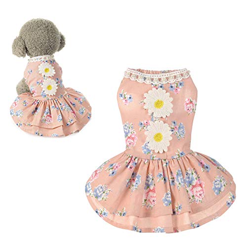 JZTRADE hundekleid Haustierkleid Hundekleidung für kleine Hunde Sommerhundekleidung Nette Hundekleider Welpenkleidung Haustier Party Kleid pink,xs von JZTRADE