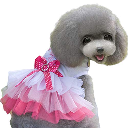 JZTRADE hundekleid Katzenkleid Nette Hundekleider Sommerhundekleidung Prinzessin Hundekleid Süßes Welpenhochzeitskleid Brautkleider für Hund pink,XL von JZTRADE