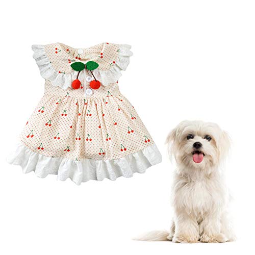 JZTRADE hundekleid Katzenkleid Sommerhundekleidung Brautkleider für Hund Hundekleid für den Sommer Prinzessin Hundekleid Bling Hundekleid Hundekleidung beige,s von JZTRADE