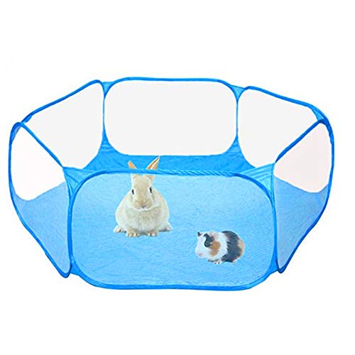 JZTRADING Hamster Laufstall Katze Tipi Laufstall Hund Hundezelt Tragbares Kleines Tier Laufstall Faltbare Outdoor Indoor Übung Haustier Zelt Tragbare Hundespielställe Für Drinnen Blue von JZTRADING