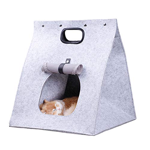 JZTRADING Hunde Zelt Katzen Tipi Katzenzelt Hundezelt Abnehmbar Waschbar Faltbar Atmungsaktiv Katzenhundehütte Tragbar Für Indoor Outdoor Gray von JZTRADING