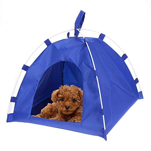 JZTRADING Hundezelt Indoor Hundezelt Katze Tipi Zelt Wasserdicht Faltbare Outdoor Heimtierbedarf Heimtierhaus Für Katzen Hunde Wasserdicht Indoor Welpenhaus Blue von JZTRADING