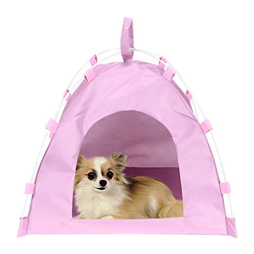 JZTRADING Hundezelt Indoor Hundezelt Katze Tipi Zelt Wasserdicht Faltbare Outdoor Heimtierbedarf Heimtierhaus Für Katzen Hunde Wasserdicht Indoor Welpenhaus pink von JZTRADING