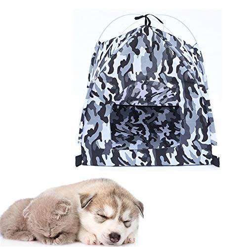 JZTRADING Hundezelt Katzenzelt Hundelaufstall Tarnzelt Atmungsaktiver Zwinger Abnehmbares Tragbares Zelt Wasserdicht Für Indoor Katzen Hundehütte Outdoor Gray von JZTRADING