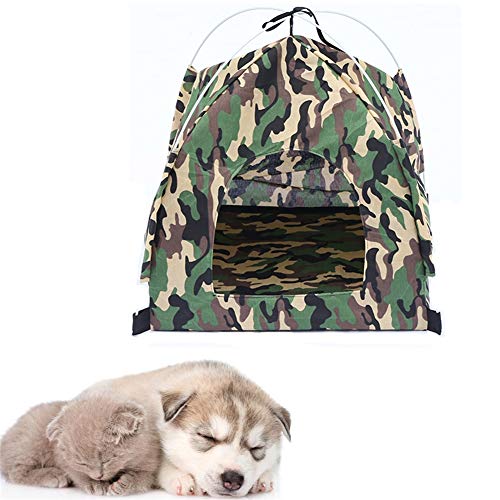 JZTRADING Hundezelt Katzenzelt Hundelaufstall Tarnzelt Atmungsaktiver Zwinger Abnehmbares Tragbares Zelt Wasserdicht Für Indoor Katzen Hundehütte Outdoor Green von JZTRADING