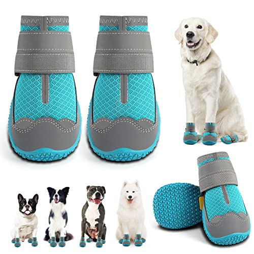 Hundeschuhe für kleine Hunde, Hundeschuhe & Pfotenschutz für Hartholzböden, Outdoor-Hundeschuhe für heißen Gehweg, Winter, Schnee, Wandern, atmungsaktive Hundeschuhe mit reflektierenden Streifen, von JZXOIVA