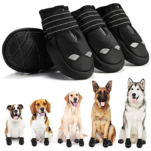 JZXOIVA Hundeschuhe, wasserdichte Hundeschuhe, Hundeschuhe, Outdoor Hund Regenstiefel für kleine bis große Hunde 4Ps von JZXOIVA