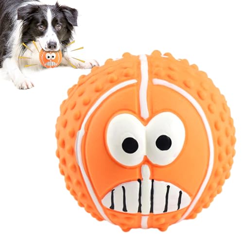 Jacekee Hundeballspielzeug,Latexbälle für Haustiere,Latex Smile Face Hundebälle | Lustiges Hunde-Welpenspielzeug mit federnden Kaugesichtsbällen für kleine und mittelgroße Hunde, Welpen, Katzen von Jacekee