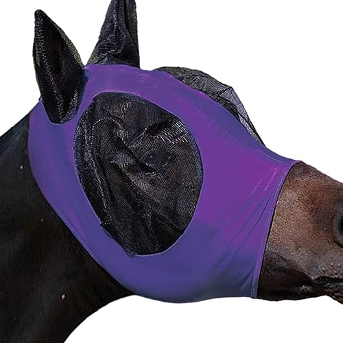 Jacekee Pferdekopfbedeckung, Pferd Augenmaske Gesichtsbedeckung Schutz Fliegenmaske mit Ohren, Elastischer, atmungsaktiver Mesh-UV-Schutz mit Ohren für Verschiedene Pferderassen von Jacekee