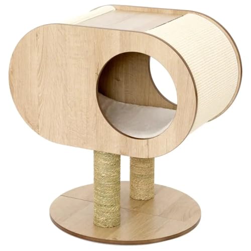 Jack and Vanilla - Molly Katzenbaum Cocoon - Stabiler und Langlebiger Katzenturm - Interaktiver Spielplatz für Katzen - Modernes und Stilvolles Design - Braun von JACK AND VANILLA