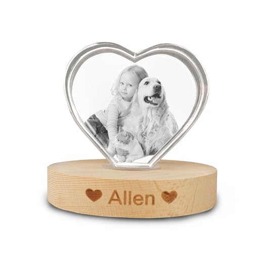 Jacklin F Personalisiertes 3D-Kristallfoto für Haustiere, Gedenkgeschenke für Hunde und Katzen, Individuelles 3D-Lasergravurbild, Gravierter Kristall zur Erinnerung an den Hund von Jacklin F