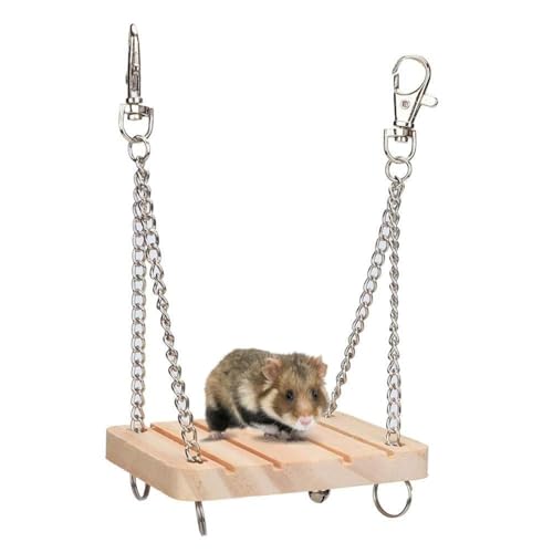 Jadeshay Hamster Schaukel, Holz Hamster Spielzeug, Hamster Hängematte Schaukel Haustier Spielzeug, Hängematte Käfig Übung Molar Spielzeug, Hamster Zubehör Für Den Käfig von Jadeshay