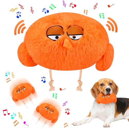 Bewegendes Hundespielzeug, Interaktives Hundespielzeug, Selbstrollender Ball Hund, Aktives Bewegliches Haustier-Plschspielzeug, Active Moving Pet Plush Toy for Haustier Hunde Trainingsball(Orange) von Jadyon