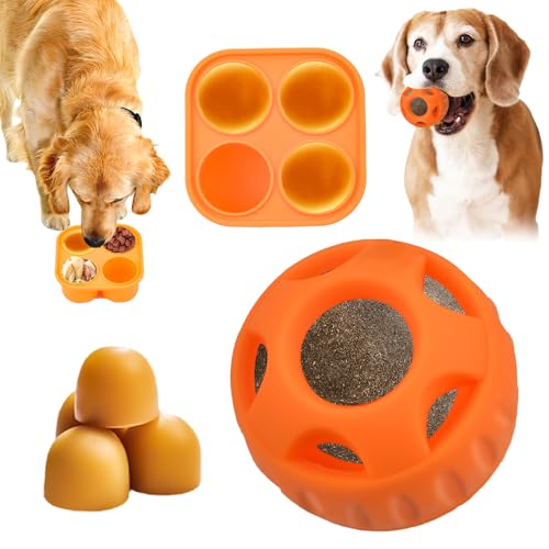 Schleckball Hunde, Schleckball für Hunde, Pupsicle Hundespielzeug Langlebiges Leckerli, Interaktives Hunde Leckerli Ball Spielzeug, Nachfüllbares Leckerli Spielzeug für Hunde Leicht zu Reinigen. von Jadyon