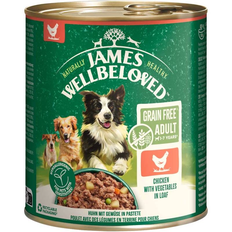 JAMES WELLBELOVED Adult Huhn Pastete 6x800 g von James Wellbeloved