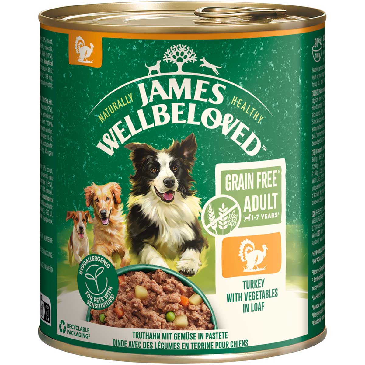 JAMES WELLBELOVED Adult Truthahn Pastete 6x800 g von James Wellbeloved