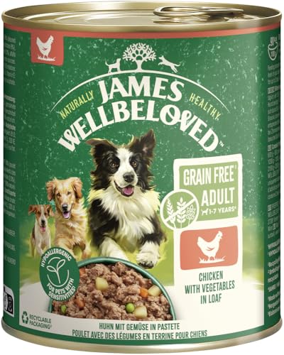 JAMES WELLBELOVED 6 x 800g Hund Dose ohne Getreide, Huhn in Pastete JAMES WELLBELOVED 6 x 800g Hund Dose ohne Getreide, Huhn in Pastete von James Wellbeloved